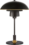 Whitman Desk Lamp | Bronze and Hand-Rubbed Antique Brass | Brass Trimmed Bronze Shade