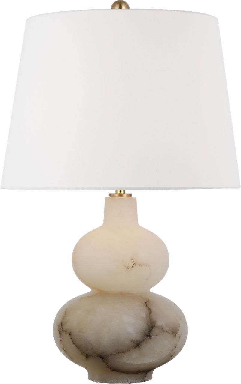 Ciccio Medium Table Lamp | Alabaster | Linen Shade