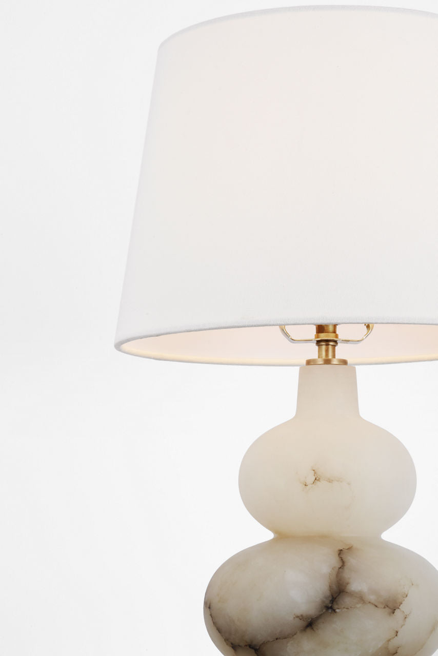 Ciccio Medium Table Lamp | Alabaster | Linen Shade
