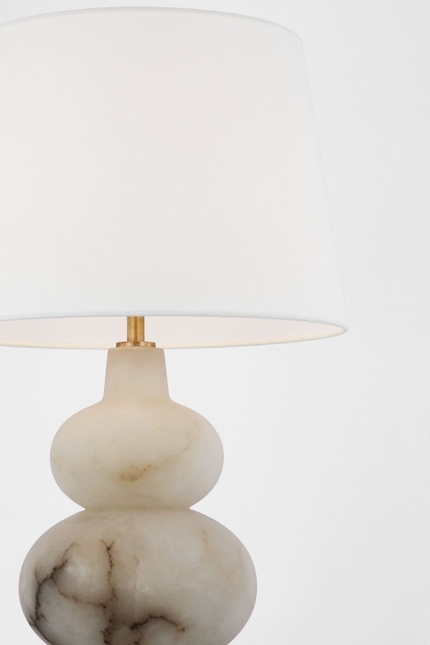 Ciccio Large Table Lamp | Alabaster | Linen Shade