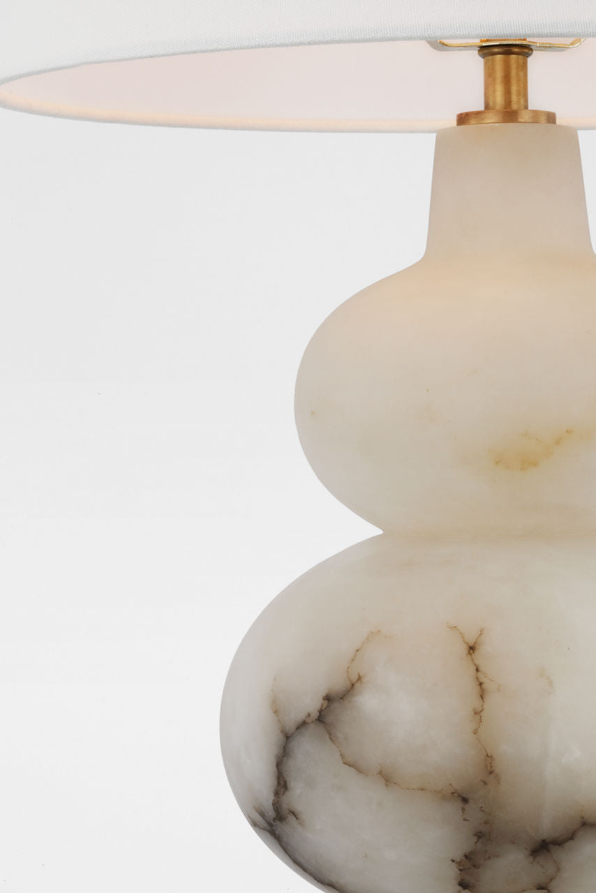 Ciccio Large Table Lamp | Alabaster | Linen Shade