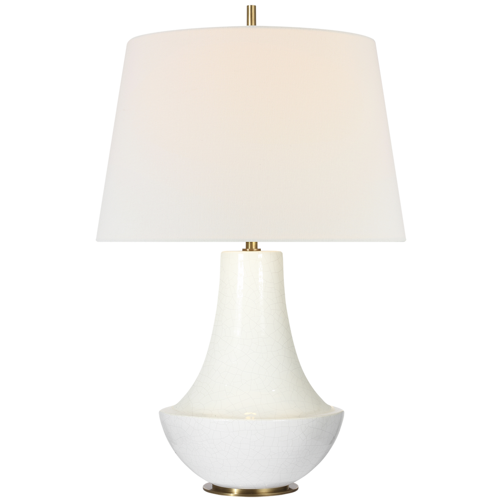 Kefi 25" Table Lamp | Crackled Ivory | Linen Shade