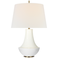 Kefi 25" Table Lamp | Crackled Ivory | Linen Shade