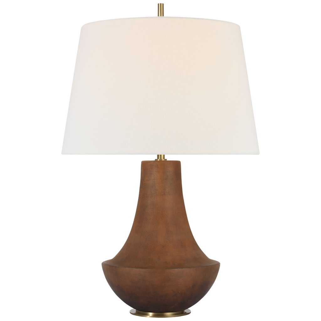 Kefi 25" Table Lamp | Natural Terracotta | Linen Shade
