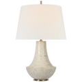 Kefi 25" Table Lamp | Natural Travertine | Linen Shade