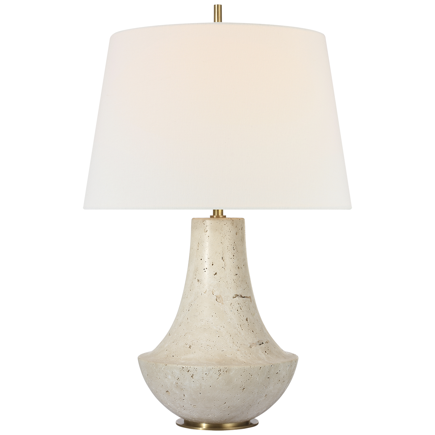 Kefi 25" Table Lamp | Natural Travertine | Linen Shade