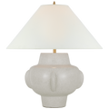 Cap-Ferrat 26" Table Lamp | White Crackle | Linen Flared Shade