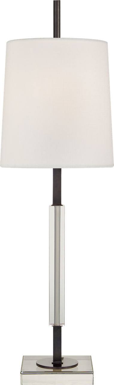 Lexington Medium Table Lamp | Bronze and Crystal | Linen Shade