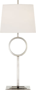 Simone Medium Buffet Lamp | Polished Nickel | Linen Shade