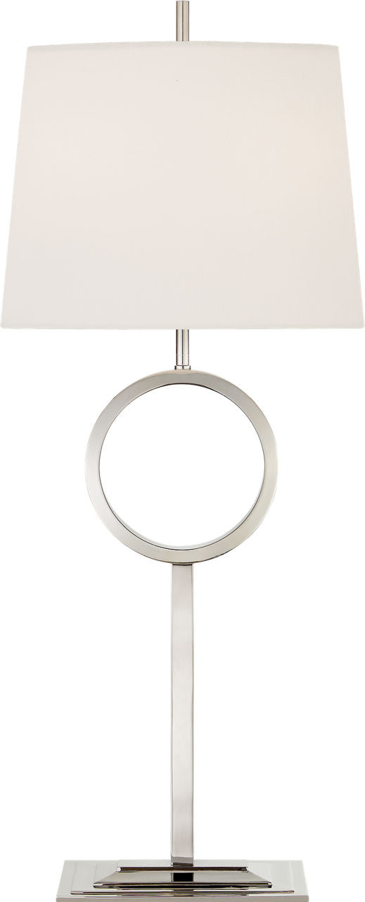Simone Medium Buffet Lamp | Polished Nickel | Linen Shade