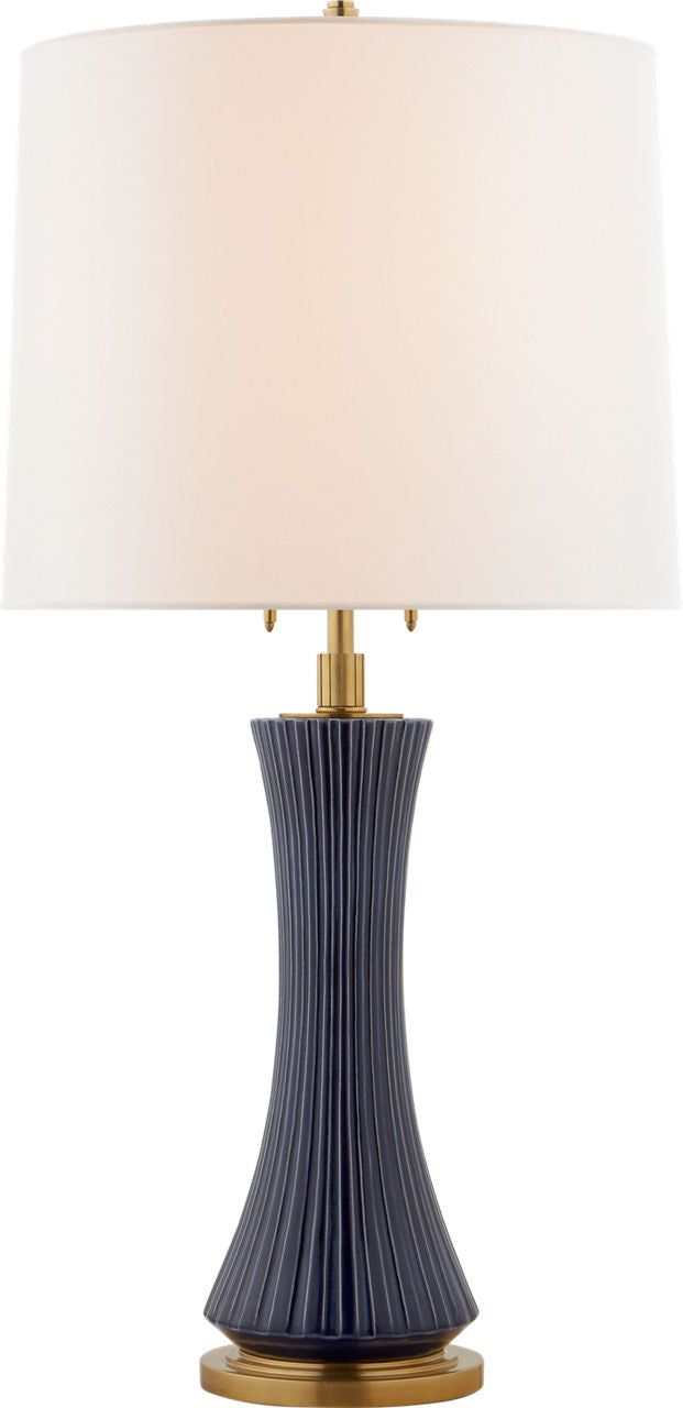 Elena Large Table Lamp | Denim | Linen Shade