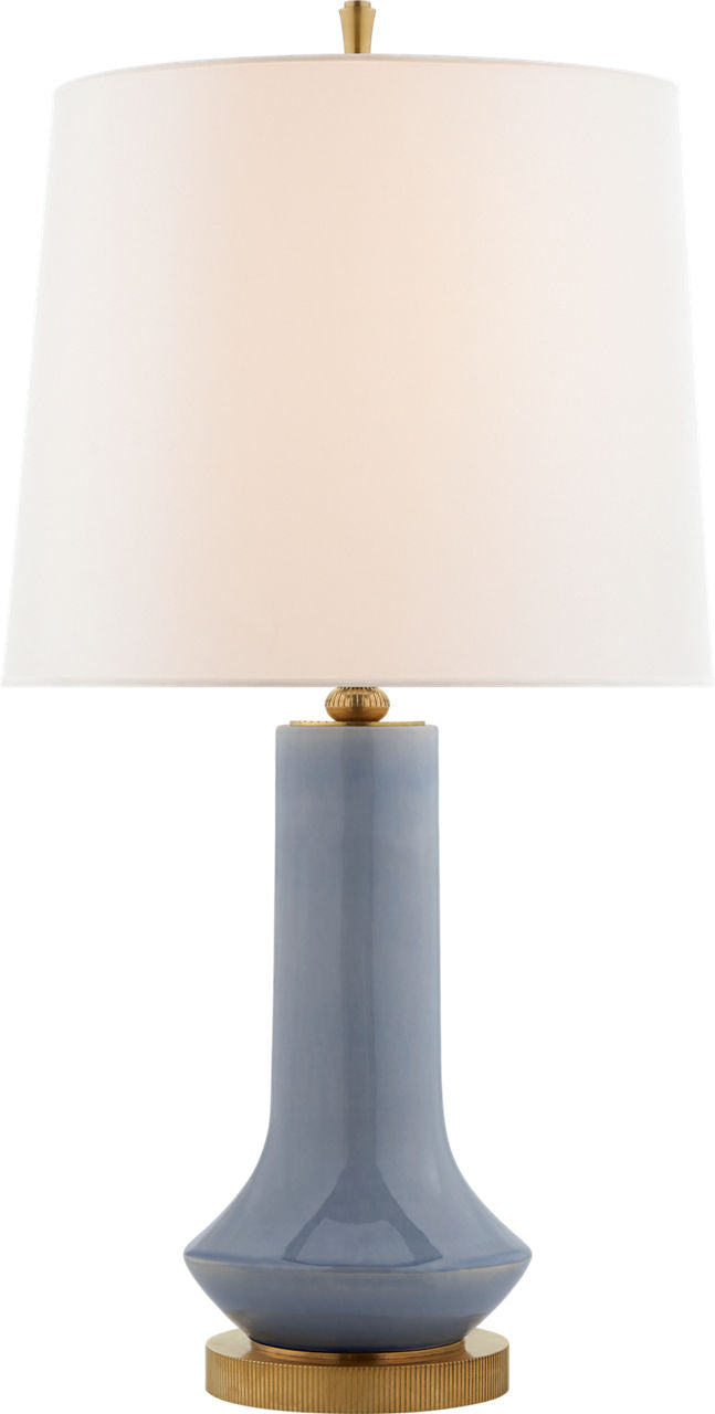 Luisa Large Table Lamp | Polar Blue Crackle | Linen Shade