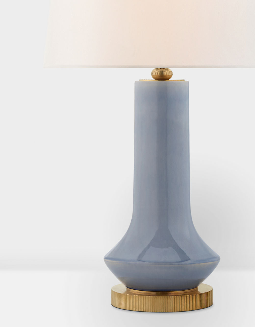 Luisa Large Table Lamp | Polar Blue Crackle | Linen Shade