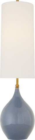 Loren Large Table Lamp | Polar Blue Crackle | Linen Shade