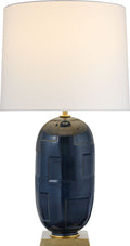 Incasso Large Table Lamp | Mixed Blue Brown | Linen Shade