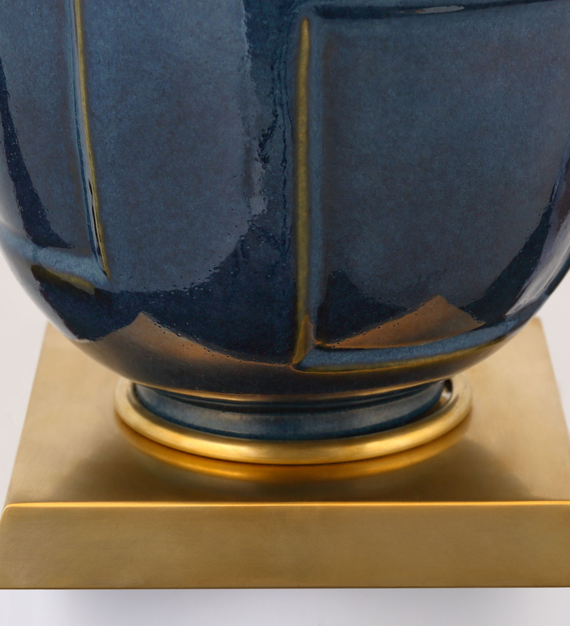 Incasso Large Table Lamp | Mixed Blue Brown | Linen Shade