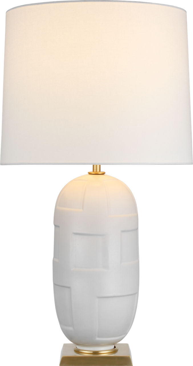 Incasso Large Table Lamp | Plaster White | Linen Shade