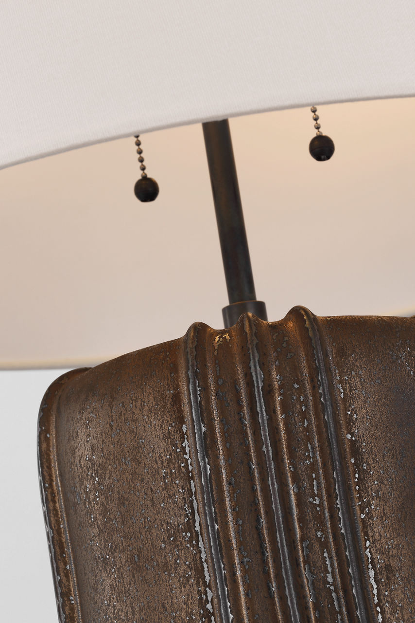 Minx Large Table Lamp | Crystal Bronze | Linen Shade