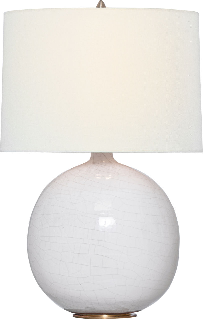 Sao Paulo 21" Table Lamp | Crackled Ivory | Linen Shade