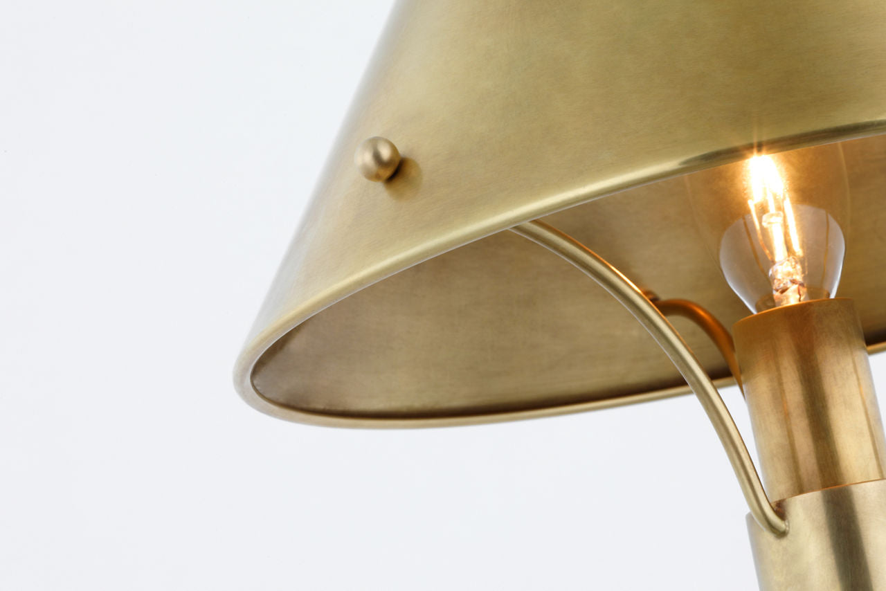 Turlington Medium Table Lamp | Hand-Rubbed Antique Brass | Hand-Rubbed Antique Brass Shade