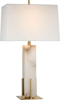 Gironde Large Table Lamp | Alabaster and Hand-Rubbed Antique Brass | Linen Shade
