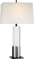 Gironde Large Table Lamp | Crystal and Bronze | Linen Shade