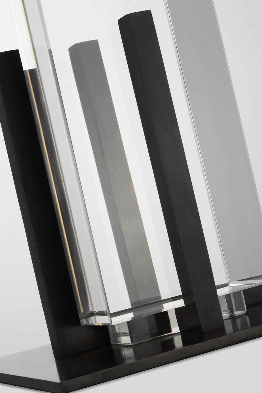 Gironde Large Table Lamp | Crystal and Bronze | Linen Shade