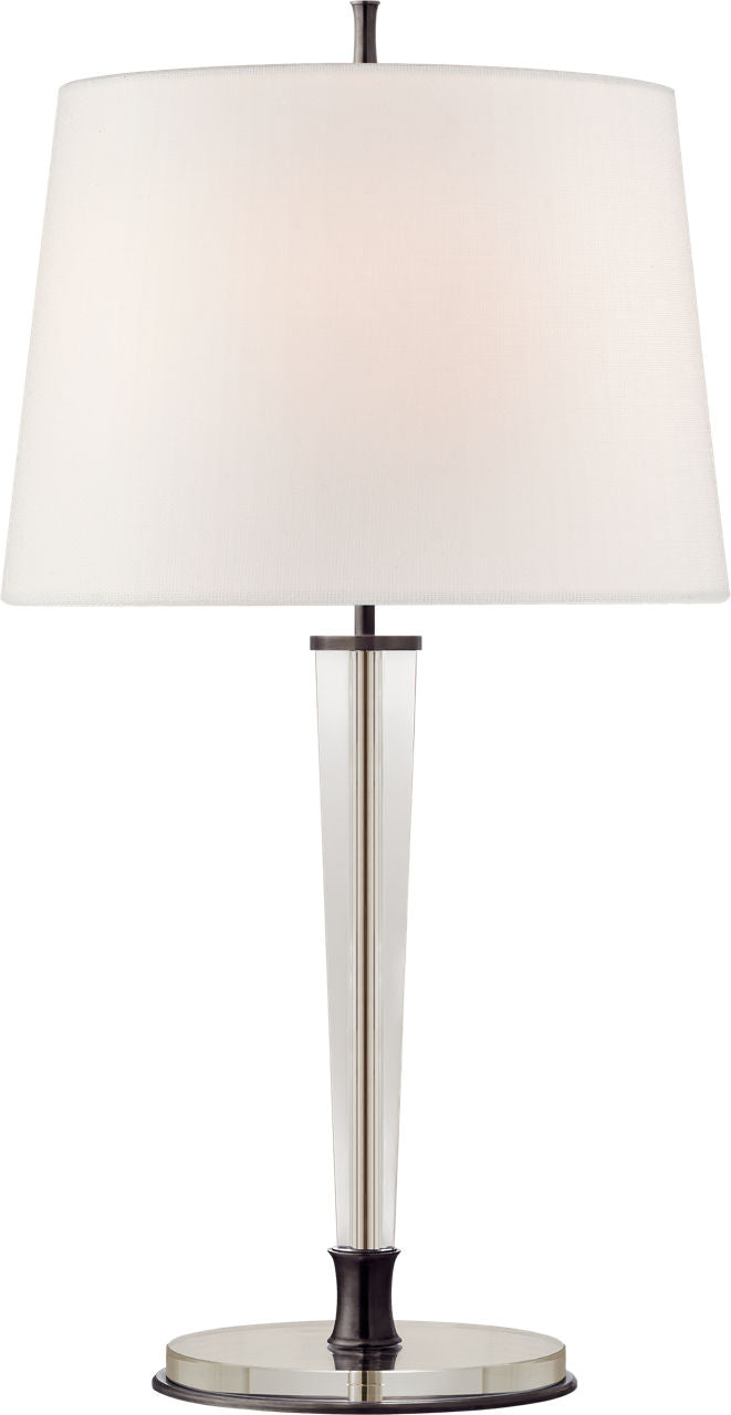 Lyra Large Table Lamp | Bronze and Crystal | Linen Shade
