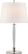 Lyra Large Table Lamp | Polished Nickel and Crystal | Linen Shade