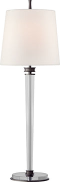 Lyra Buffet Lamp | Bronze and Crystal | Linen Shade