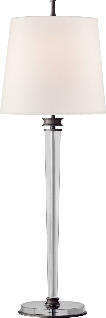 Lyra Buffet Lamp | Bronze and Crystal | Linen Shade