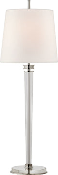 Lyra Buffet Lamp | Polished Nickel and Crystal | Linen Shade