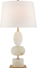 Dani Medium Cordless Table Lamp | Alabaster | Linen Shade