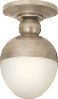 Clark Flush Mount | Antique Nickel | White Glass