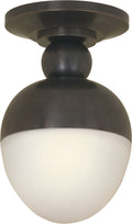 Clark Flush Mount | Bronze | White Glass