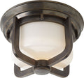 Milton Short Flush Mount | Bronze | White Glass