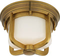 Milton Short Flush Mount | Hand-Rubbed Antique Brass | White Glass