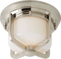Milton Short Flush Mount | Polished Nickel | White Glass