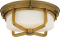 Milton Large Flush Mount | Hand-Rubbed Antique Brass | White Glass