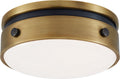 Hicks 5.5" Solitaire Flush Mount | Bronze and Hand-Rubbed Antique Brass | White Glass