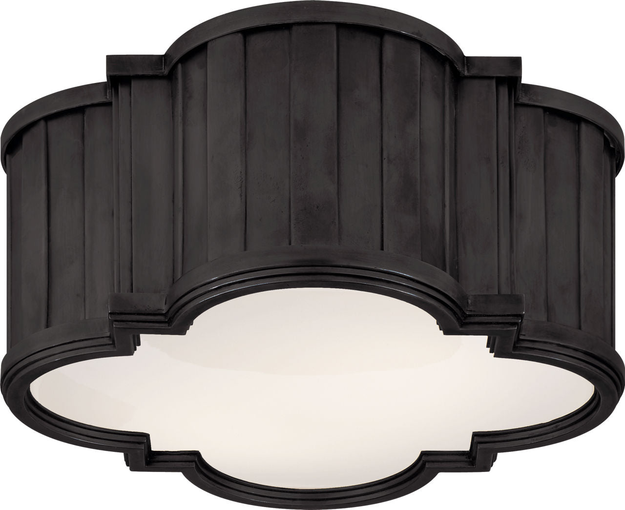 Tilden Small Flush Mount | Bronze | White Glass