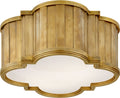 Tilden Small Flush Mount | Hand-Rubbed Antique Brass | White Glass