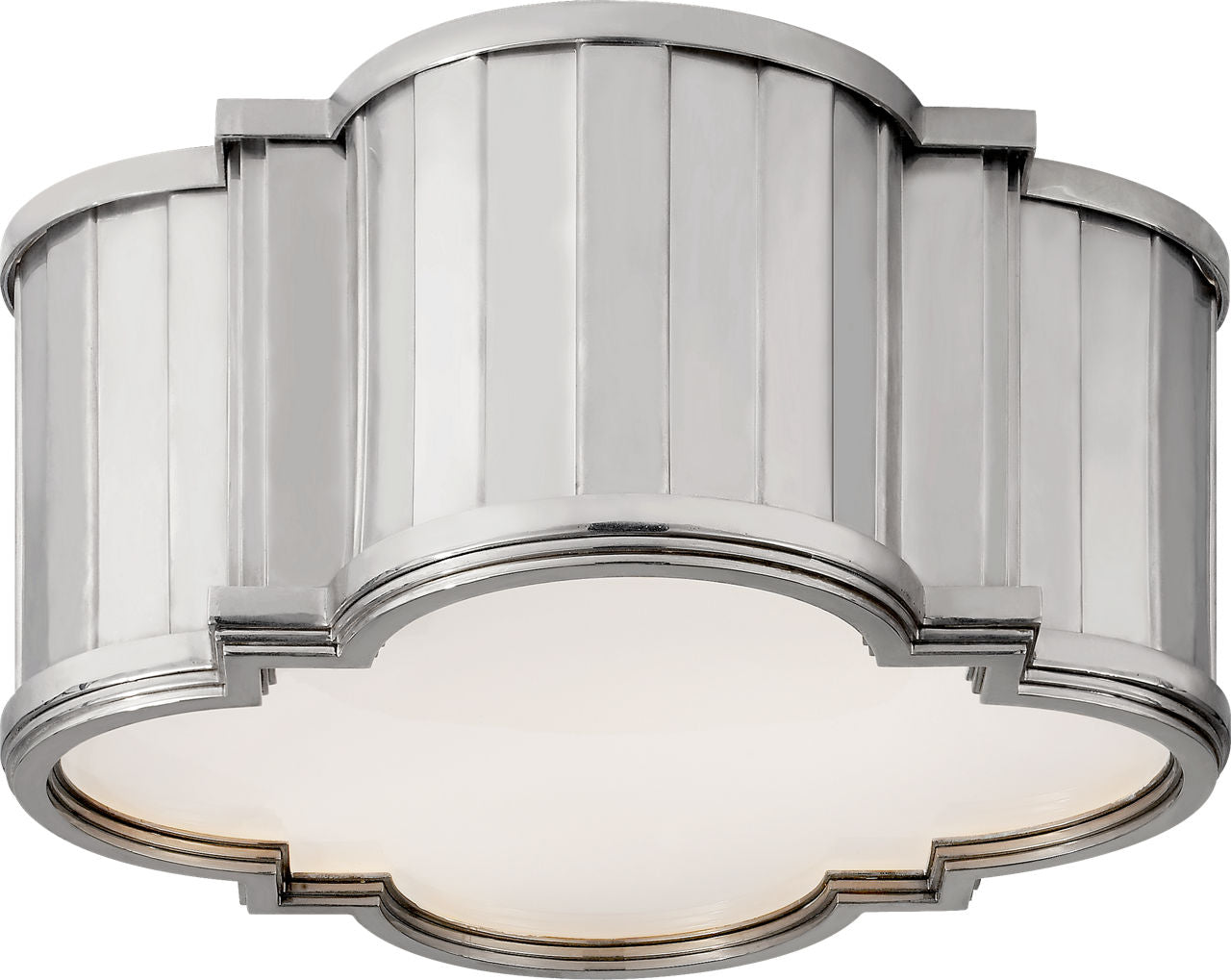 Tilden Small Flush Mount | Polished Nickel | White Glass