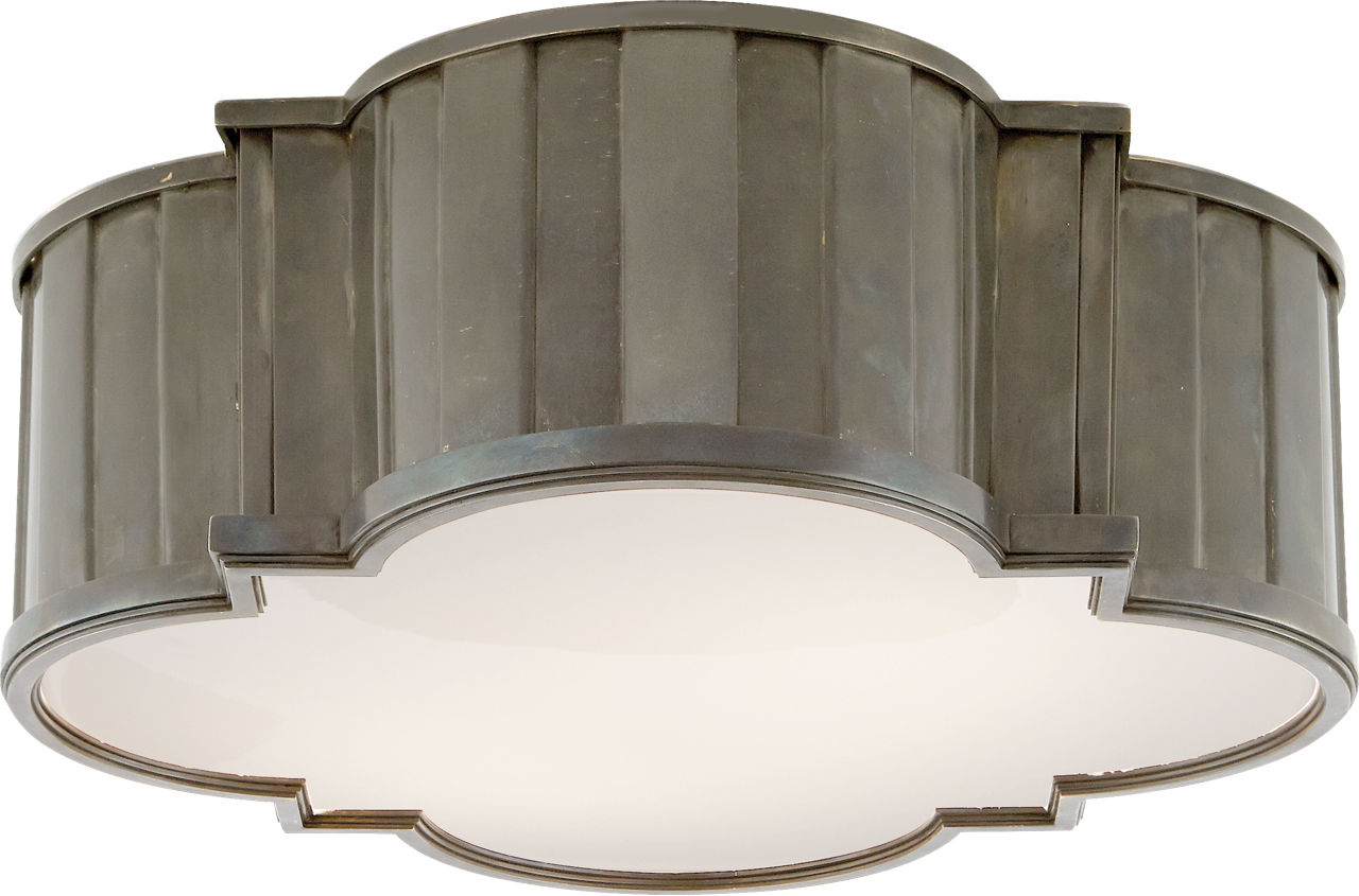 Tilden Large Flush Mount | Antique Nickel | White Glass