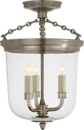 Merchant Semi-Flush | Antique Nickel | Clear Glass