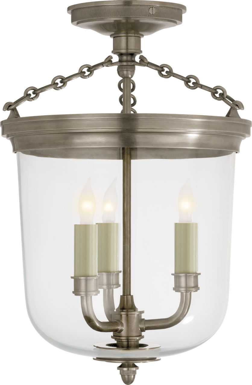 Merchant Semi-Flush | Antique Nickel | Clear Glass