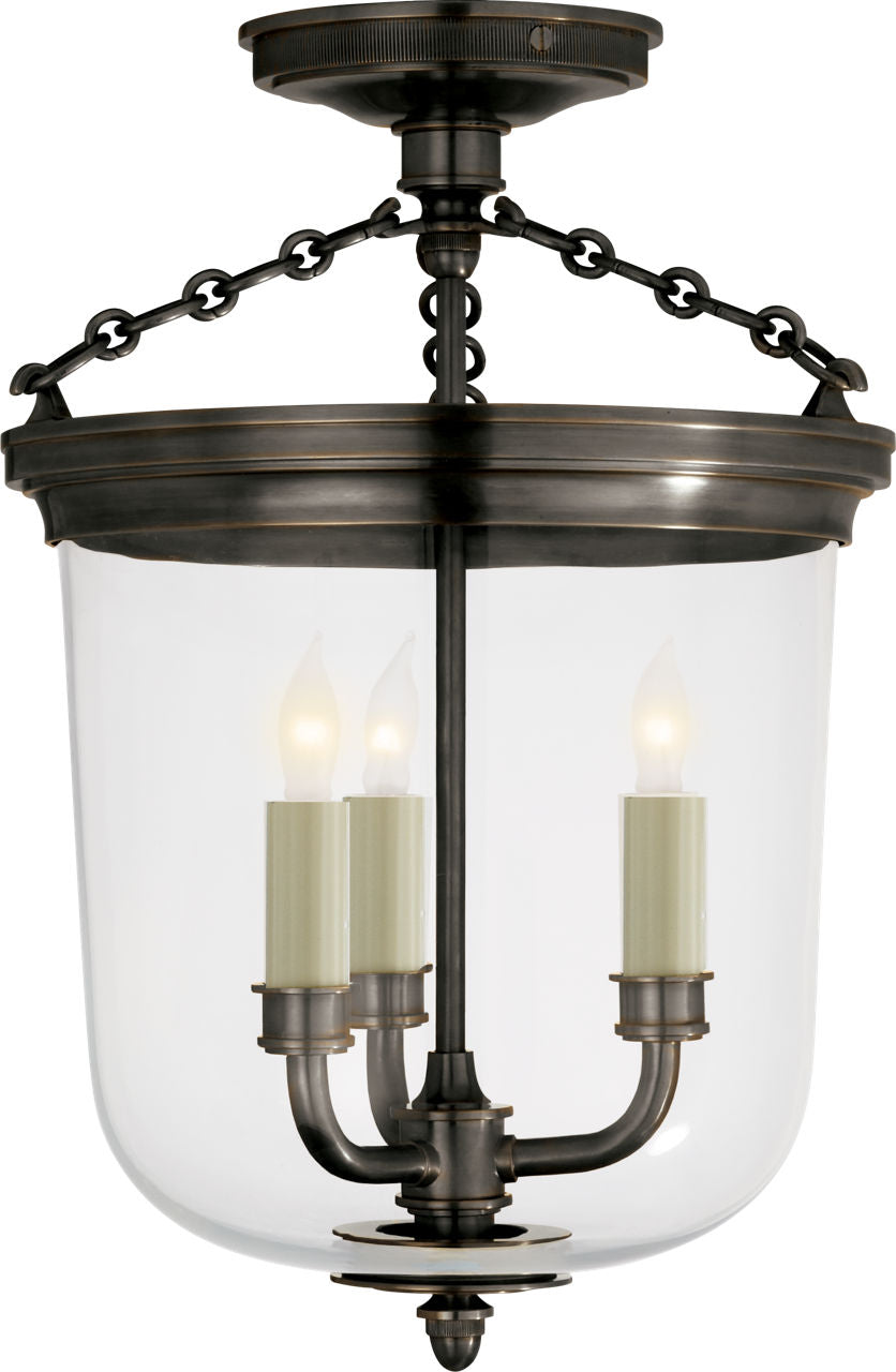 Merchant Semi-Flush | Bronze | Clear Glass