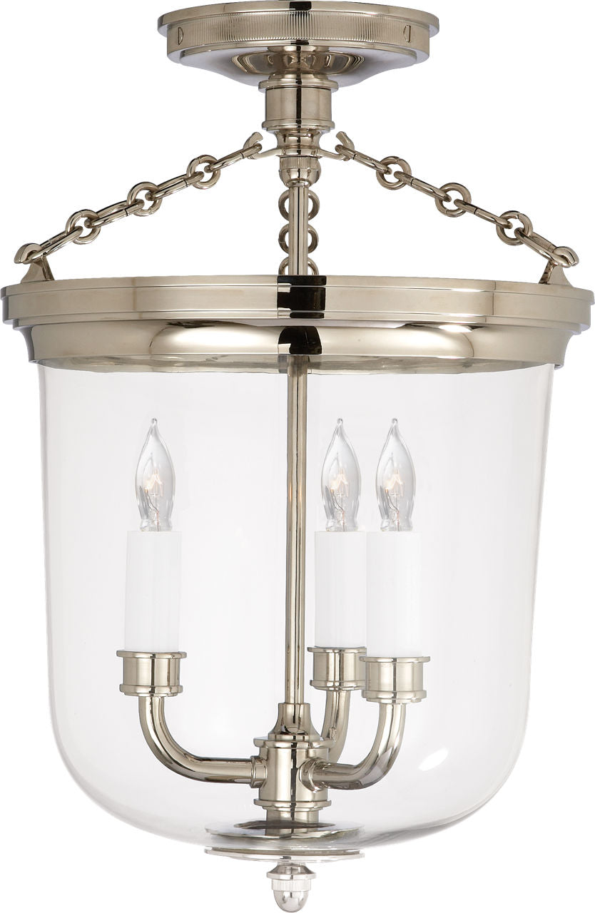 Merchant Semi-Flush | Polished Nickel | Clear Glass