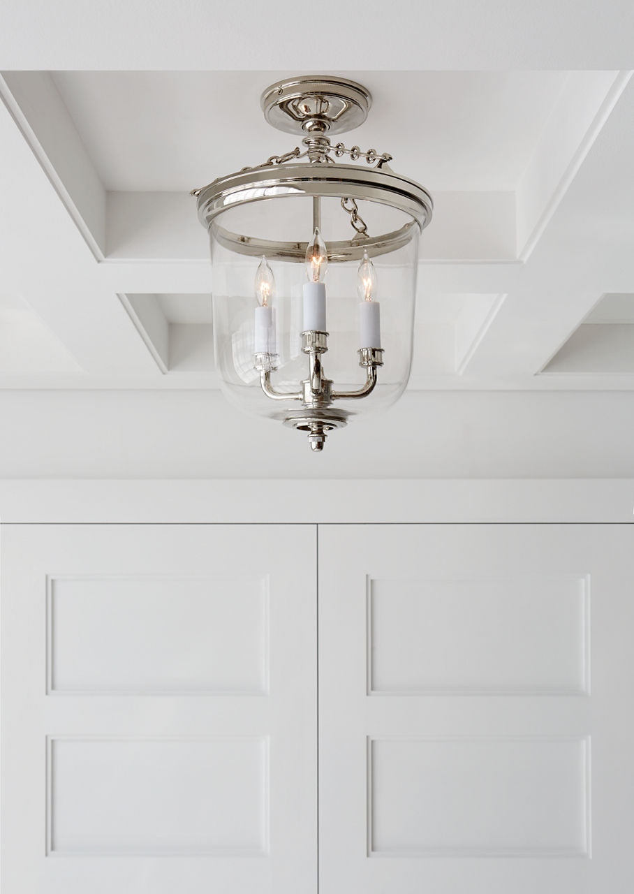 Merchant Semi-Flush | Polished Nickel | Clear Glass
