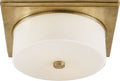 Newhouse Circular Flush Mount | Hand-Rubbed Antique Brass | White Glass